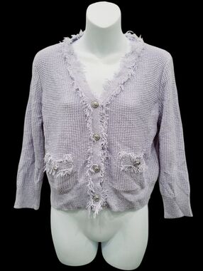 2/$20 Y2K Korea Made Purple Buttons Down Cardigan Sweater Top Size: Small